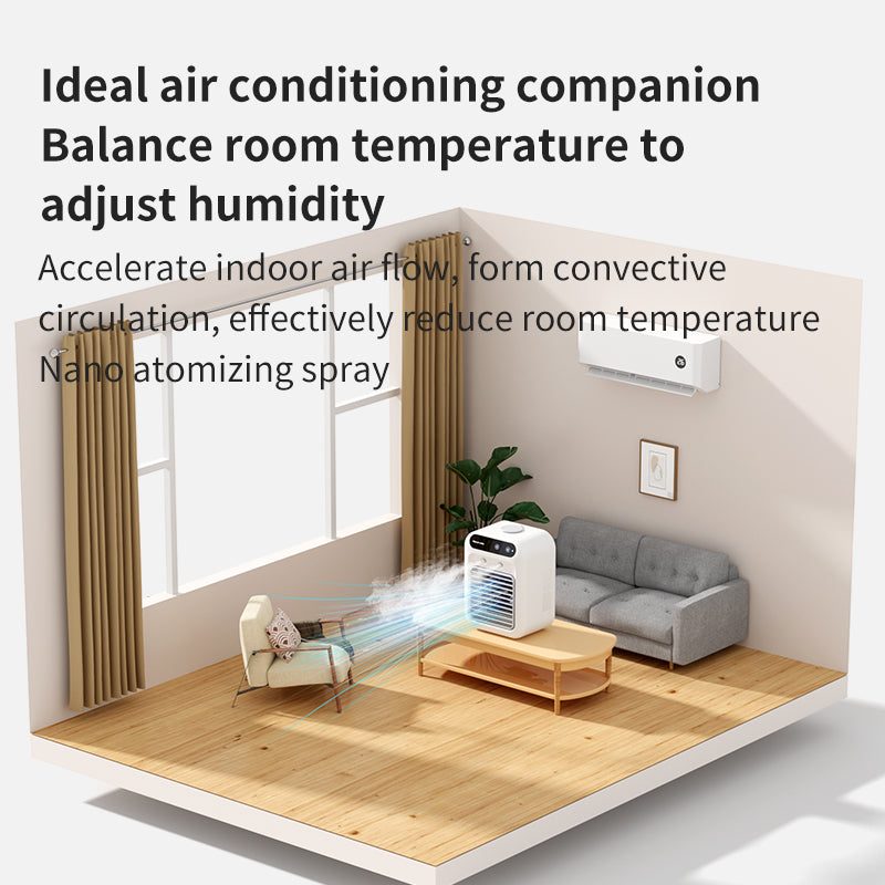 Compact air cooler with mist